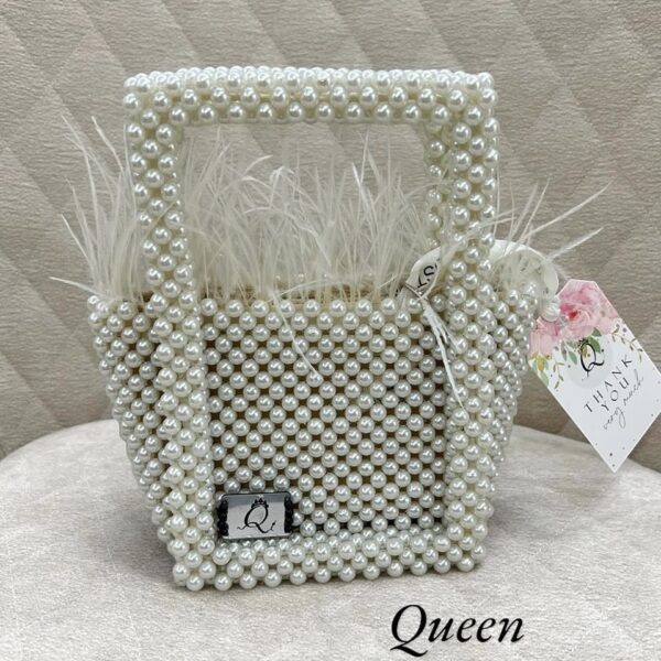 Delicate Pearl Beads with a Unique Square Handle